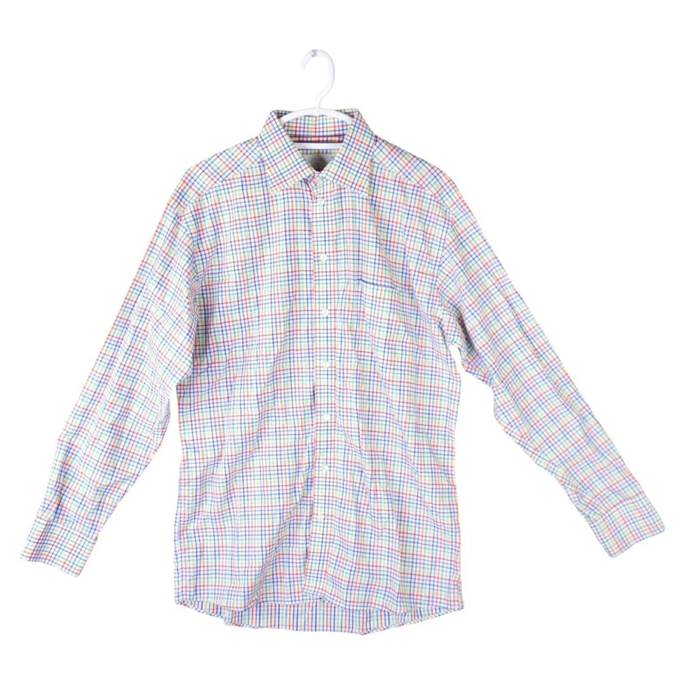 Eton Classic Long Sleeve Button Up Shirt Mens 41-16 Multicolor Checks EUC
